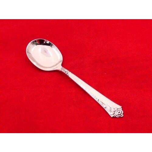 Mid 20th Century Mid 20th Century Damask Rose by Heirloom Oneida Sterling Silver Baby Spoon, No Mono For Sale - Image 5 of 5