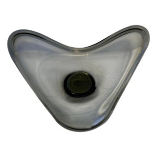 Large Grey Smoke Glass Bowl by Per Lütken for Holmegaard, Denmark, 1960s For Sale