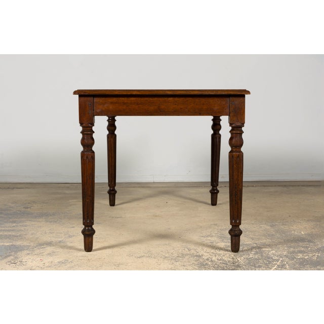 Wood Late 19th Century French Louis XVI Style Oak Writing Table For Sale - Image 7 of 17