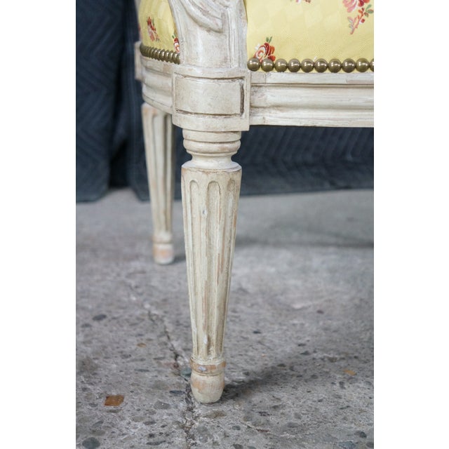 Wood 2 Late 20th Century Minton Spidell Neoclassical George III Style Balloon Back Open Arm Chairs Pair For Sale - Image 7 of 18