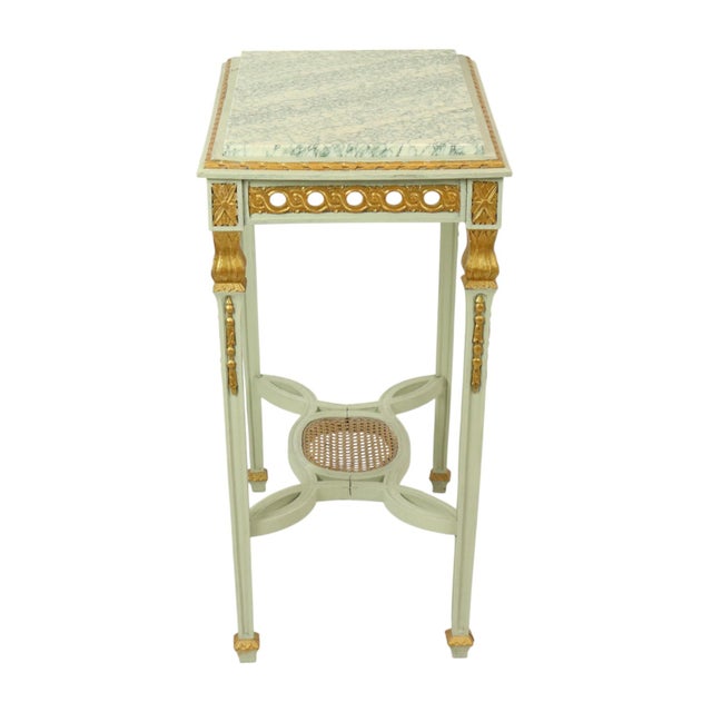 Antique Louis XVI Gilded Console Side Table in Green Marble, 1890s For Sale - Image 13 of 18