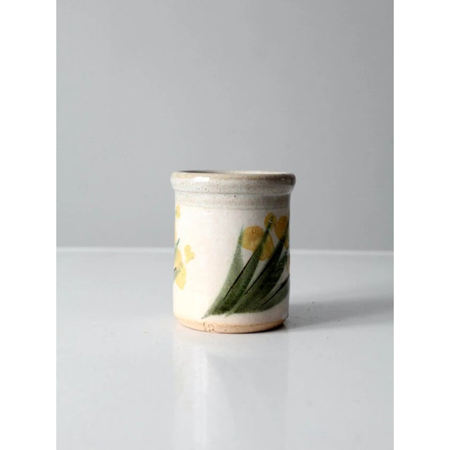 Contemporary Vintage Hand-Painted Studio Pottery Vase For Sale - Image 3 of 9