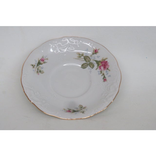 Mid 20th Century Mid 20th Century Wawel Made in Poland Floral Saucer Pompadour Rose Collection Small Plate For Sale - Image 5 of 9