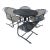 Woodard Late 20th Century Briarwood Collection Wrought Iron Four Barrel Rocker/Cantilever Chairs and Table Set. For Sale
