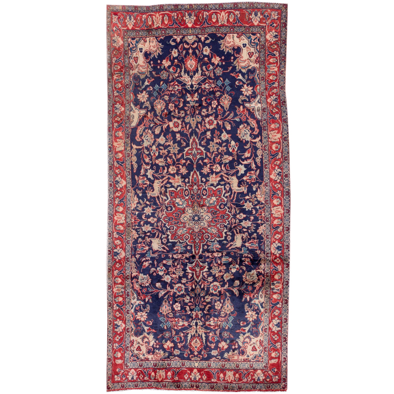 Vintage Persian Hamadan Rug, 4'4" X 9'3" | Chairish