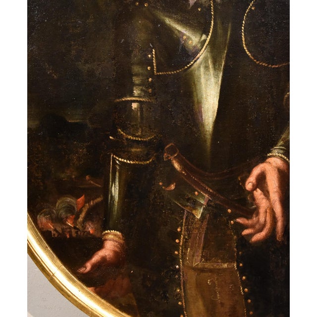 Workshop of Giovanni Bernardo Carbone, Portrait with Armor, 1670, Oil on Canvas, Framed For Sale - Image 7 of 12