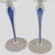 Mid-Century Modern Pair of Late 20th Century Crystal Glass Controlled Blue Bubble Hand Blown Candlestick Holders For Sale - Image 3 of 5