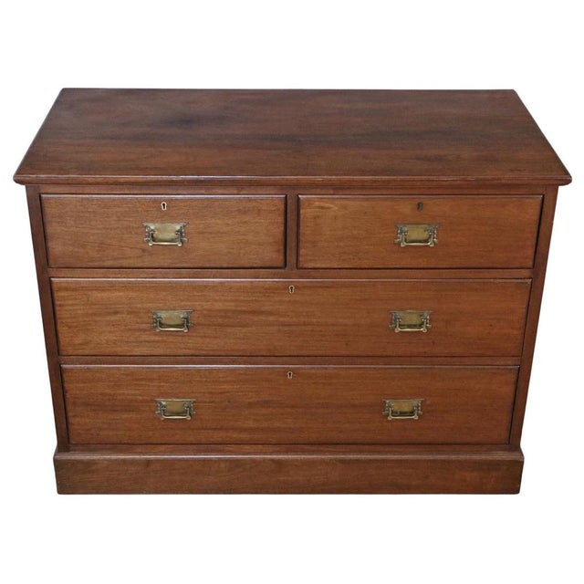 Antique Art Nouveau Chest of Drawers in Mahogany, 1910 For Sale - Image 4 of 10