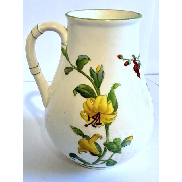 1970s Vintage Floral Pattern Vase With Handle For Sale - Image 5 of 9