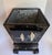 Chinoiserie Vintage Asian Black Lacquer Ice Bucket on Stand With Lid & Liner or Planter Stand For Sale - Image 3 of 12