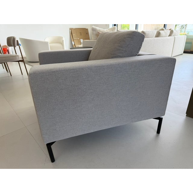 Blu Dot New Standard Lounge Chair in Nixon Sand with Black Metal Legs.