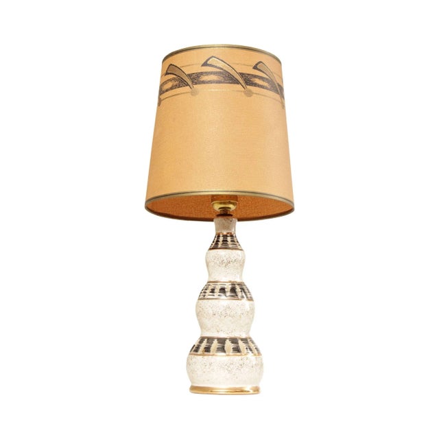 Mid Century Modern Ceramic Table Lamp with Drum Shade For Sale - Image 13 of 13