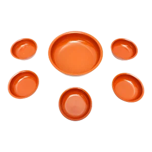 Vintage Lacquerware Textured Red Bowls - 6 Pieces