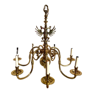 Antique Brass Double Eagle Chandelier