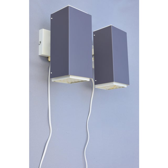 Metal Wall Lamps by Preben Dahl for H.F. Belysning, Denmark, 1960s, Set of 2 For Sale - Image 7 of 15