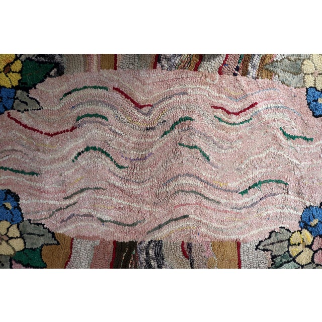 Textile 1880s, Handmade Antique American Hooked Rug 3.2' X 5.7' For Sale - Image 7 of 11