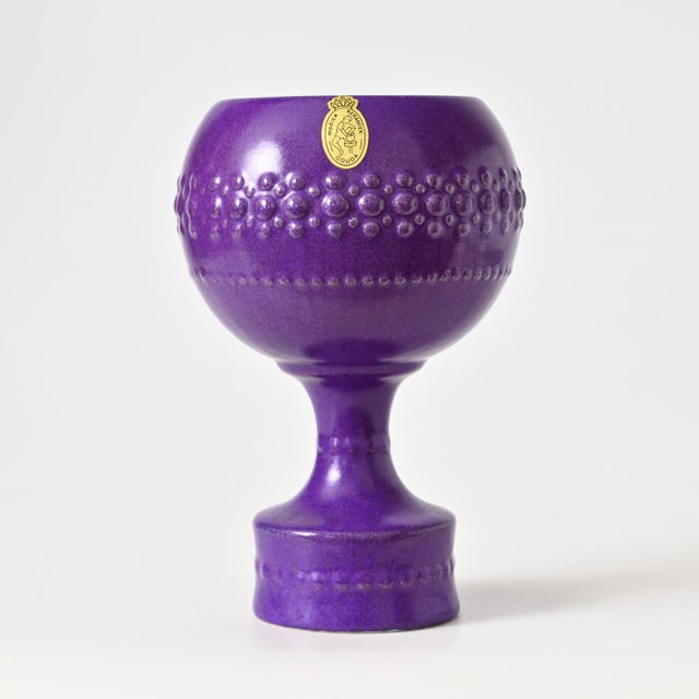 Modernist Purple Ceramic Vase from Modica, 1970s, in Very Good conditions. Designed 1960 to 1969 This piece has an...