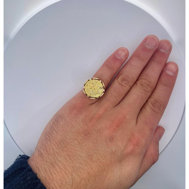 Salvador Dalí Salvador Dali For Piaget 'Dalí d'Or' 22K Gold Coin Ring in 18K Gold Setting, Size 6.5 For Sale - Image 4 of 12