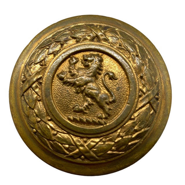 1920s 1920s Cast Brass Standing Lion Door Knob For Sale - Image 5 of 5