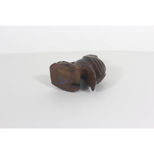 Brown Vintage Wood Pelican Carved Exotic Ironwood Animal Figurine For Sale - Image 8 of 10