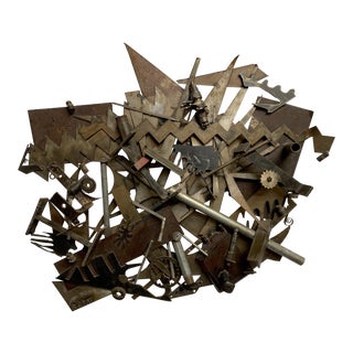 1990s Steel Found Objects Brutal Wall Sculpture by Bruce Gray For Sale