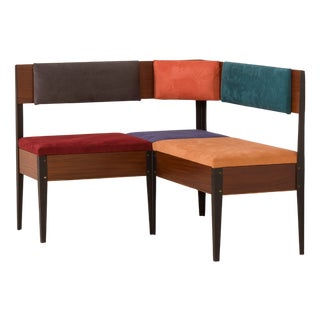 Mid-Century Modern Italian Corner Bench with Storage Compartment, 1970s For Sale