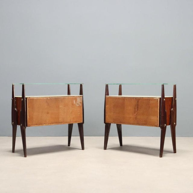 Vintage Nightstands in Stained Beech, 1960s, Set of 2 For Sale - Image 9 of 10