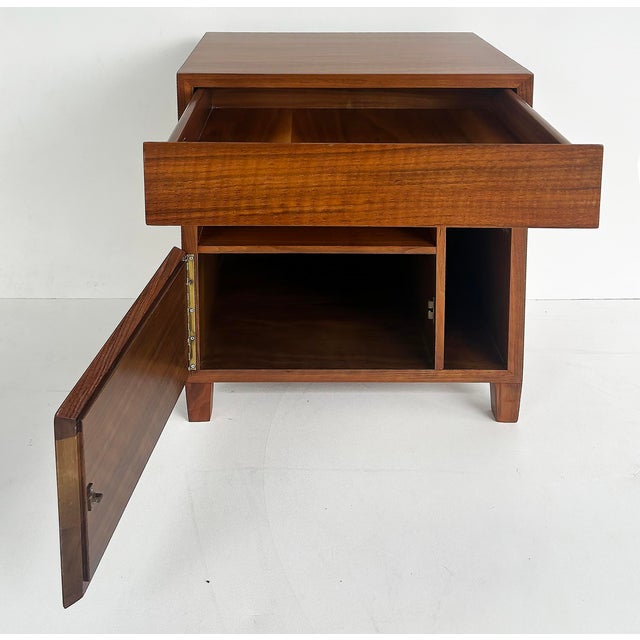 1950s Gio Ponti Singer & Sons Nightstands, Walnut, Rosewood Restored, Pair For Sale - Image 10 of 16
