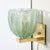 Modernist Hand-Blown Sea Green Fluted Pulegoso Murano Glass & Brass Sconces For Sale - Image 10 of 13