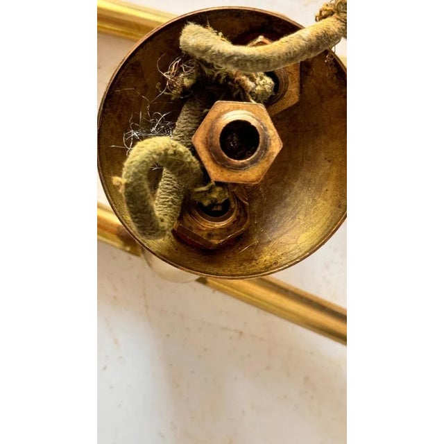 Sconce with Two - Branch Opaline Lampshades from Arlus, 1950s For Sale - Image 10 of 11