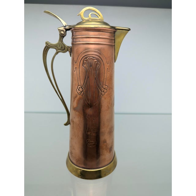 Classic Art Nouveau Serving Jug in Copper and Brass, Germany, 1900 For Sale - Image 11 of 11