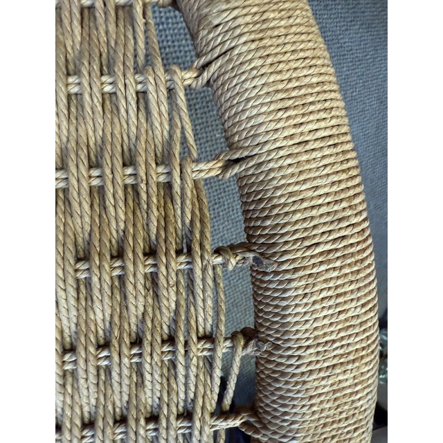 1950s Illuminati Wikkelso Teak Danish Modern Rush Woven Lounge Chair For Sale - Image 6 of 14