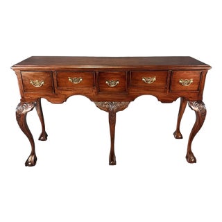 Vintage Chippendale Style Mahogany Five-Drawer Sideboard For Sale