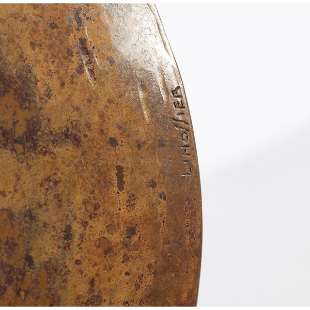 Bronze Plate by Claude Linossier, 1920s For Sale - Image 6 of 9