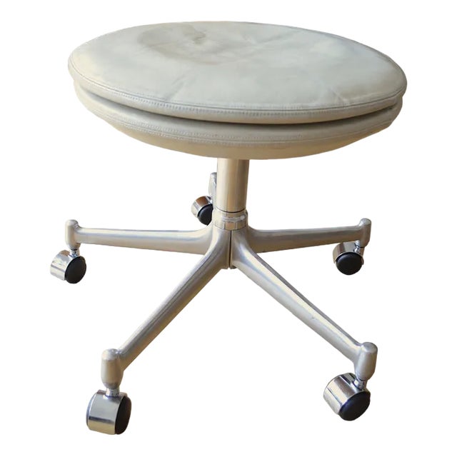 Leather Ottoman from Preben Fabricius & Jørgen Kastholm for Kill International, 1960s For Sale