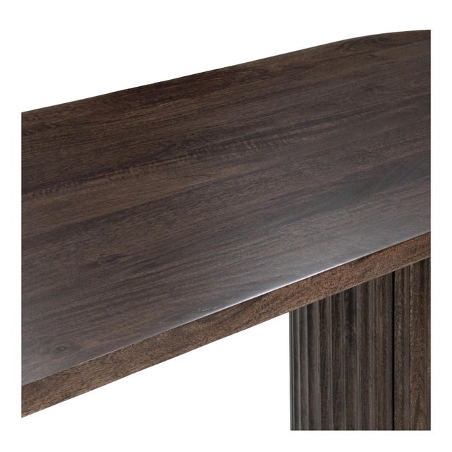 2020s Brown Fluted Cabinet Base Desk For Sale - Image 5 of 6