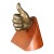 Vintage Cast Bronze Thumbs Up Sculpture on Wood Base c.1950s For Sale