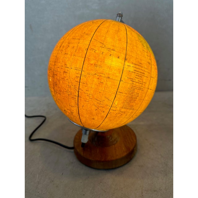 Vintage Illuminated Glass Globe, 1980 For Sale - Image 10 of 13