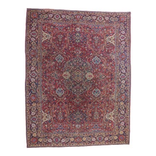 Antique Persian Tabriz Rug - 10'08 X 13'10 For Sale
