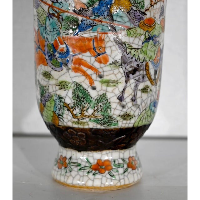 Blue 19th Century Crackled Earthenware Vase, Nanjing, China For Sale - Image 8 of 18