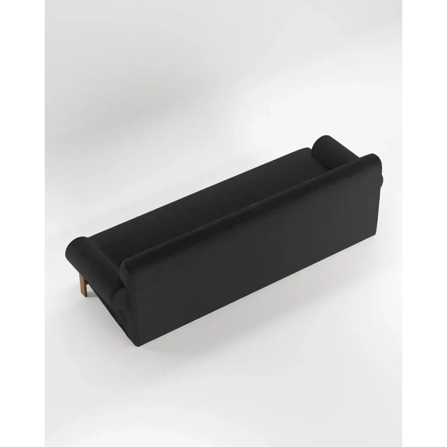 Paloma Sofa in Boucle Black and Smoked Oak by Bernhardt & Vella for Collector For Sale - Image 4 of 5