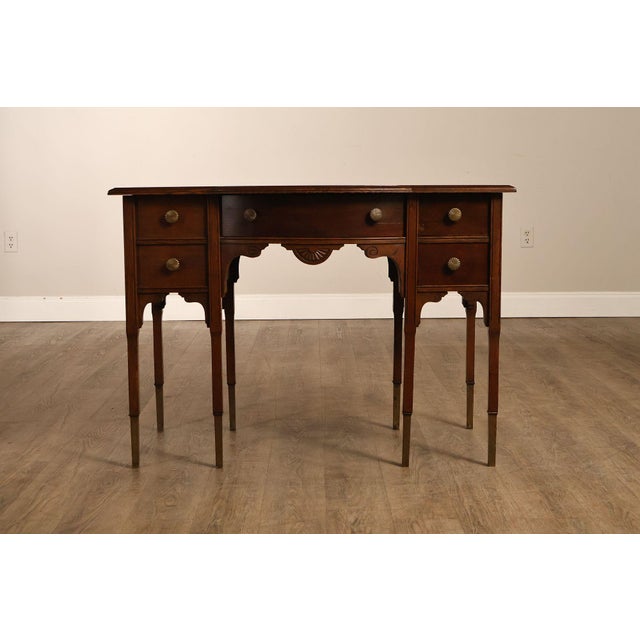 Antique Victorian Oak Partner's Writing Desk For Sale - Image 16 of 18