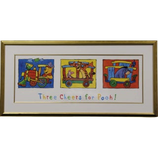 "Three Cheers for Pooh!" Gilt Framed Colour Print For Sale