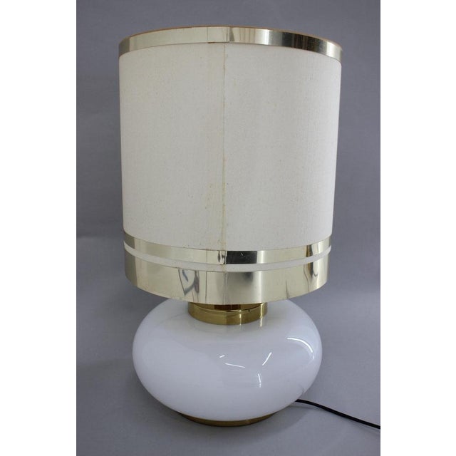 Large Glass and Brass Table Lamp, Italy, 1970s For Sale - Image 10 of 17