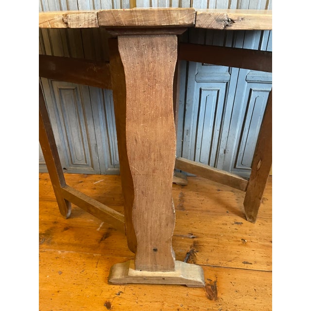 French Wine Tasting Folding Side Table in Beech, 1890s For Sale - Image 10 of 16