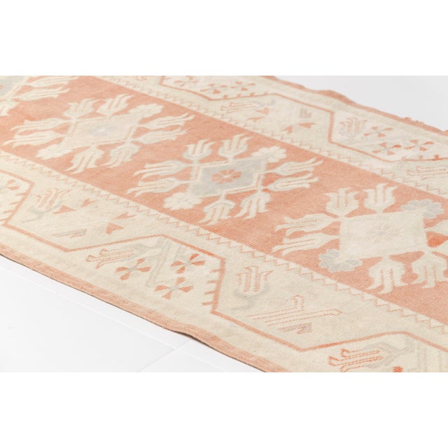 Turkish Muted Apricot & Cream Oushak For Sale - Image 3 of 10