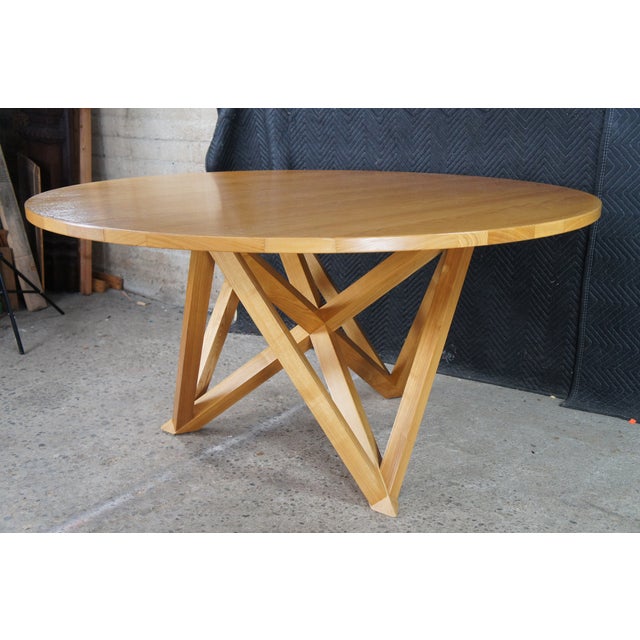 Ralph Lauren Geometric Modern Round Ash Lauren Studio Dining Breakfast Table 68" For Sale - Image 9 of 12