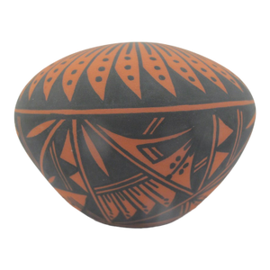 Acoma Pueblo Native American Geometric Pottery Seed Jar Pot Signed