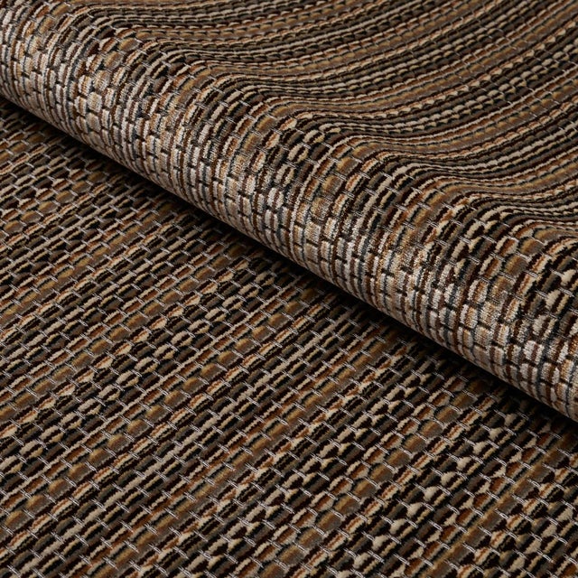 Schumacher Downtown Velvet Fabric in Sepia For Sale