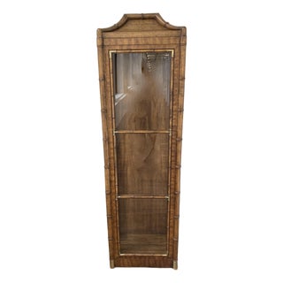 Mid 20th Century Weiman Faux Bamboo Chinoiserie Curio Cabinet For Sale